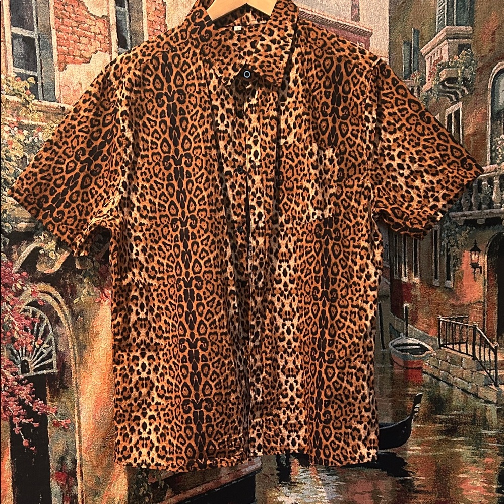 Women’s Leopard Print Button Down Shirt